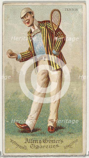 Tennis, from World's Dudes series (N31) for Allen & Ginter Cigarettes, 1888. Creator: Allen & Ginter.