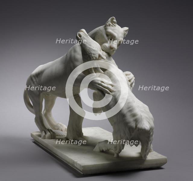 Panther Attacking a Goat , late 1700s. Creator: Francesco Antonio Franzoni (Italian, 1734-1818).