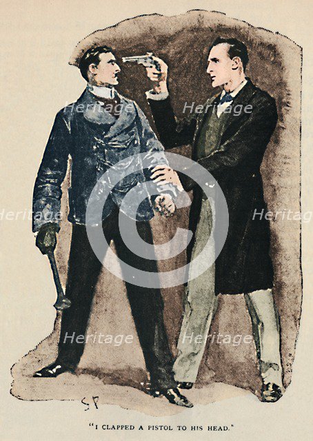 'I Clapped A Pistol To His Head', 1892. Artist: Sidney E Paget.