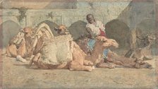 Camels Reposing, Tangiers, ca. 1854-74. Creator: Mariano Jose Maria Bernardo Fortuny y Carbo.