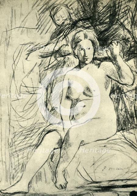 Study of a Seated Nude ('La Toilette'), 1858-1860, (1943). Creator: Edouard Manet.