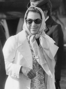 Princess Margaret returns from a Caribbean holiday, 1976. Artist: Unknown