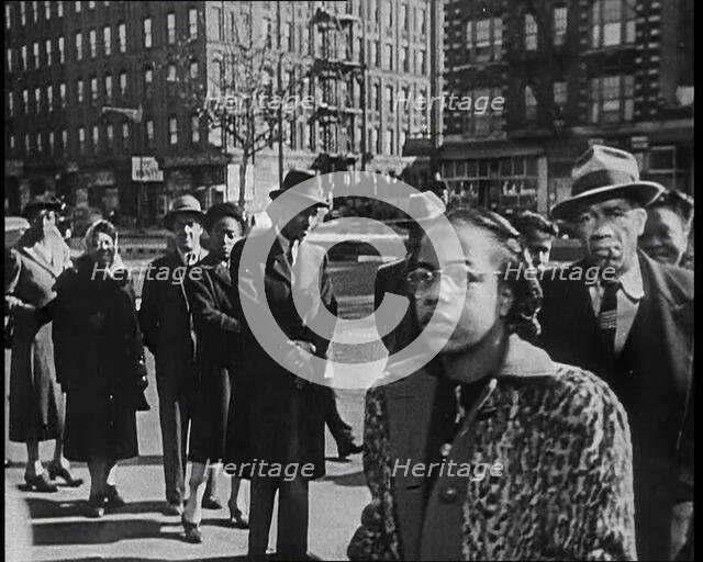 Civilians Waiting To Vote in the Presidential Election, 1932. Creator: British Pathe Ltd.