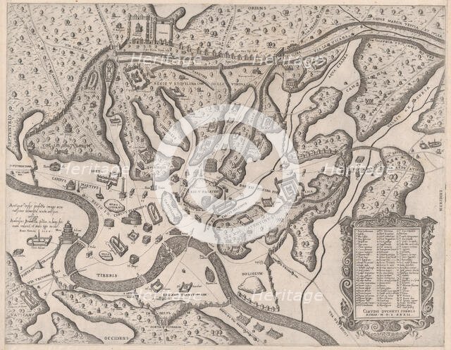Speculum Romanae Magnificentiae: Ancient Rome, and its Hills, from the West, 1582., 1582. Creator: Giovanni Ambrogio Brambilla.
