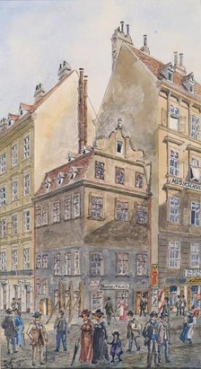The Salzgries in Vienna (corner of Tiefer Graben), 1904. Creator: Gustav Korompay.