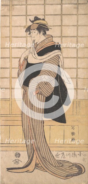 Osagawa Tsuneyo II as the hairdresser O-Roku, 1794-95., 1794-95. Creator: Tôshûsai Sharaku.