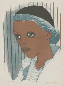 Girl with Blue Hair, ca.1935 - 1943. Creator: Blanche Grambs.