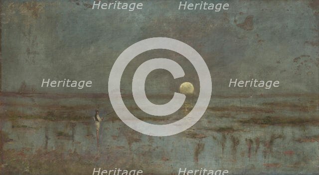 Fisherman by the Moonrise, 1885-1890. Creator: Ladislav Mednyanszky.