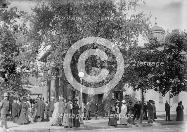Saint John's P.E. Church - Admiral Schley, Funeral, 1911. Creator: Harris & Ewing.