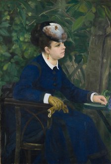 Woman in a Garden (Woman with a Seagull Hat), 1868. Creator: Renoir, Pierre Auguste (1841-1919).
