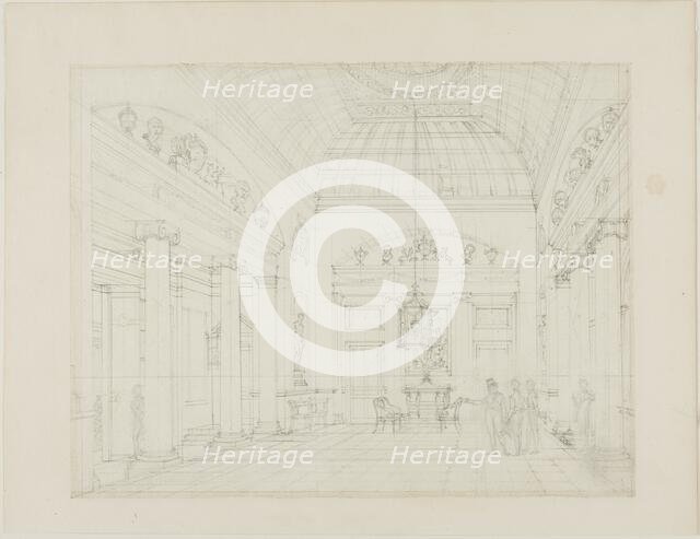 Study for The Hall, Carlton House, from Microcosm of London, c. 1808. Creator: Augustus Charles Pugin.