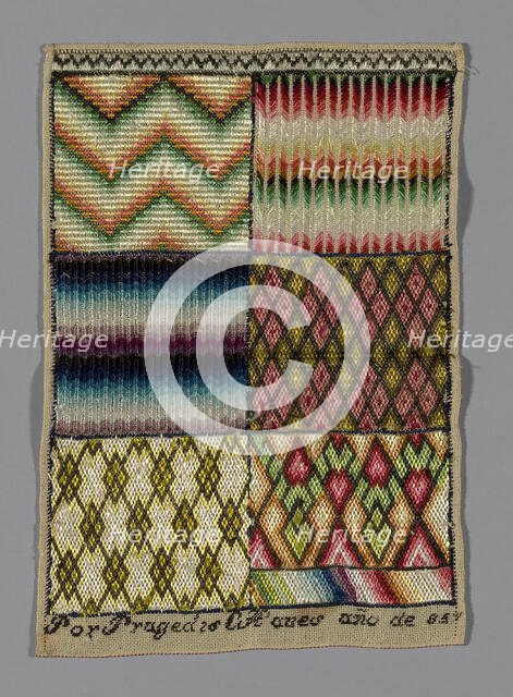 Sampler, Spain, 19th century. Creator: Unknown.