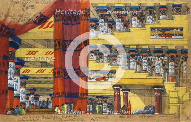 Stage design for the Ballet Phèdre, 1923. Creator: Bakst; Léon (1866-1924).