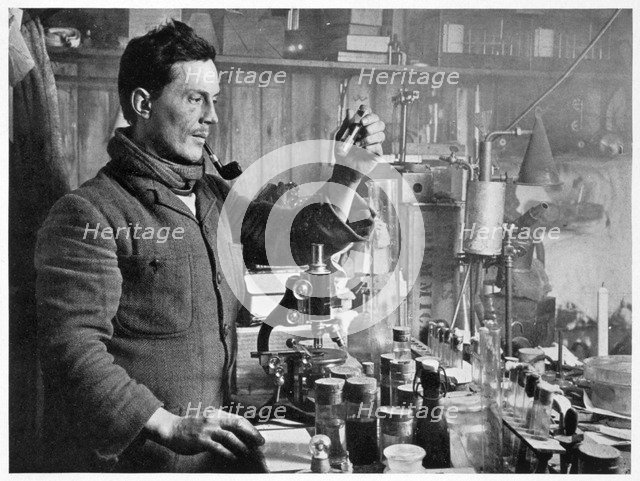 'Dr Atkinson in his Laboratory', 1911-1912. Artist: Herbert Ponting