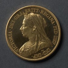 Five Pounds (obverse), 1893. Creator: Thomas Brock (British).