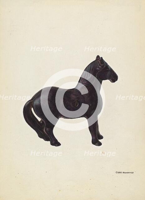 Toy Bank: Horse, c. 1939. Creator: Chris Makrenos.