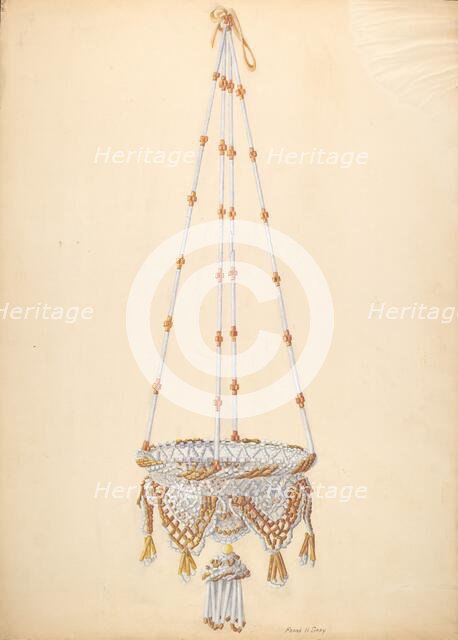 Beadwork Hanging Basket, c. 1937. Creator: Frank Gray.