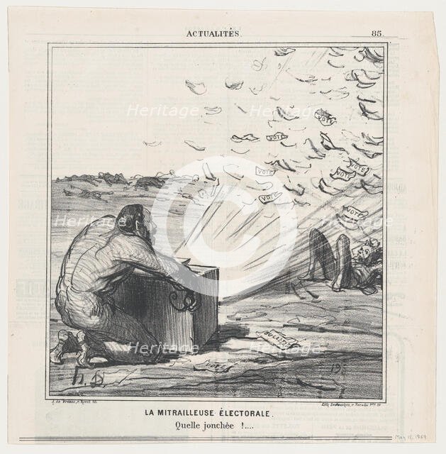 La Mitrailleuse Électoral, 1869.  Creator: Honore Daumier.
