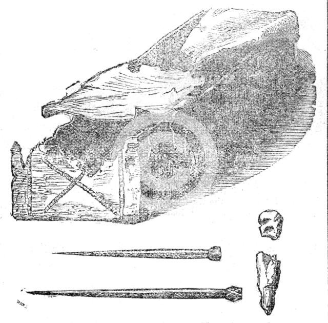 Roman leaden coffin found in Bethnal-Green, 1862. Creator: Unknown.