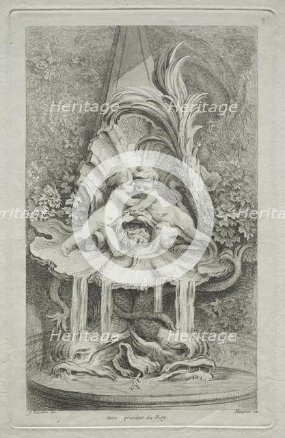 Book of Fountains: No. 3, c. 1736. Creator: Gabriel Huquier (French, 1695-1772).
