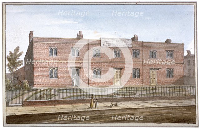 View of Drapers' Almshouses in St George's Fields, Southwark, London, 1825. Artist: G Yates