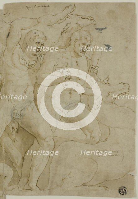 Ancient Sarcophagus Relief with the Labors of Hercules, 1521-1556. Creator: Girolamo da Carpi.