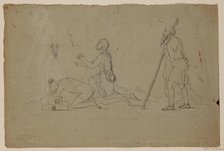 Composition Study of Three Shepherds, between 1832 and 1834. Creator: Thomas Cole.