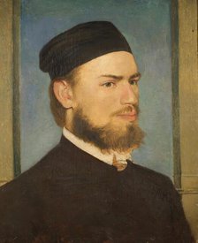 The painter Franz von Lenbach, 1862. Creator: Arnold Bocklin.