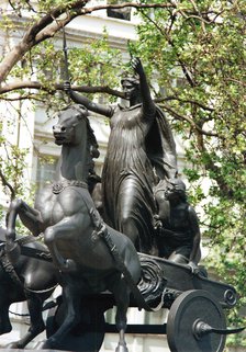 Statue of Boudicca and her daughters in a chariot, Thames Embankment, London, 19th century Artist: Thomas Thornycroft