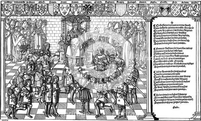 Pope Urban II presiding over the Council of Clermont which launched the First Crusade, 1095 (1522). Artist: Unknown