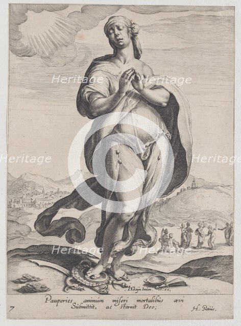 Faith, from Virtues and Vices, 1596-97., 1596-97. Creator: Zacharias Dolendo.