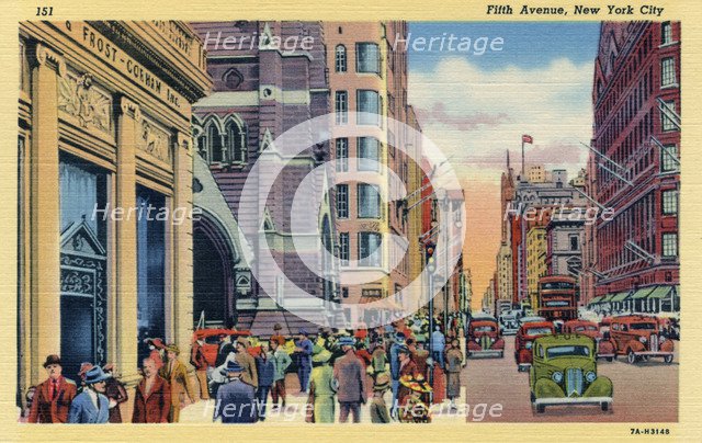 Fifth Avenue, New York City, New York, USA, 1937. Artist: Unknown