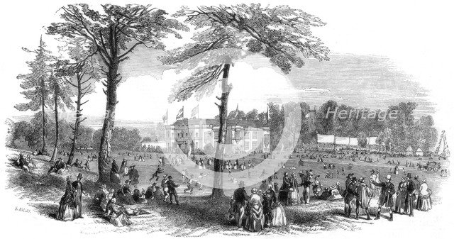 Place, Temperance, and Bond of Universal Brotherhood festival, Hartwell, Buckinghamshire, 1851.Artist: Henry Anelay