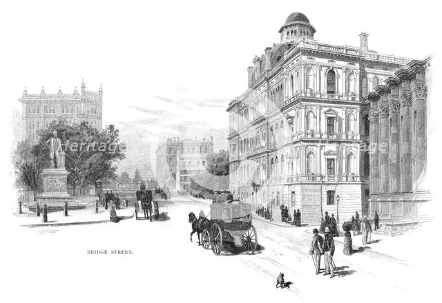 Bridge Street, Sydney, New South Wales, Australia, 1886.Artist: WC Fitler