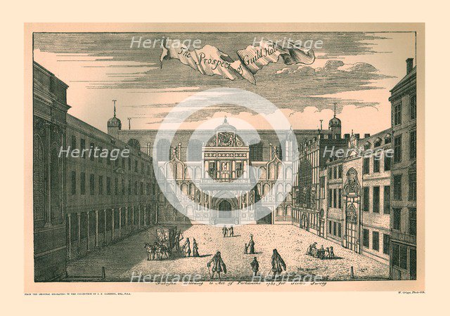 Prospect of the London Guild Hall,1755, (1886). Artist: Unknown.