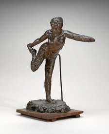 Dancer Holding Her Right Foot in Her Right Hand, possibly 1900/1911. Creator: Edgar Degas.