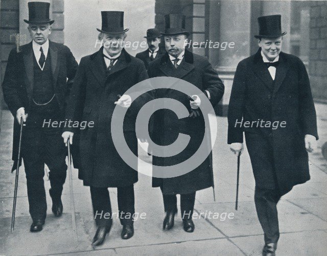 Russian Minister of Finance in England: M. Bark on his way to the House of Commons, 1914. Artist: Unknown