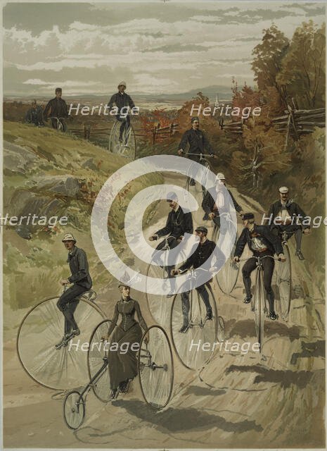 Ride a bike, c.1880. Creator: Sandham, Henry (1842-1910).