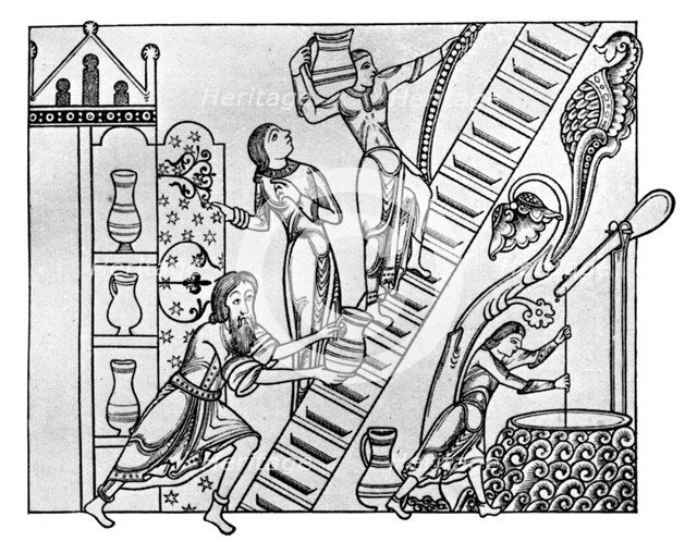 A Norman butler and his assistants, (1910). Artist: Unknown