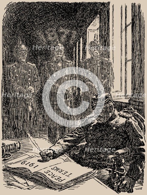 Ghosts at Versailles. Punch, 7 May 1919, 1919. Creator: Partridge, Sir Bernard (1861-1945).