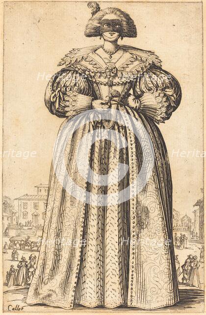 Masked Noble Woman, c. 1620/1623. Creator: Jacques Callot.