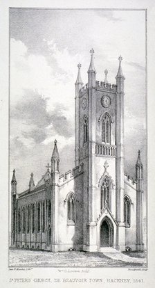 Church of St Peter de Beauvoir Town, Hackney, London, 1841. Artist: Dean and Munday