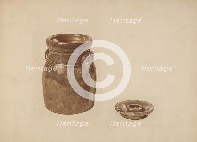 Crockery Churn, c. 1941. Creator: Margaret Golden.