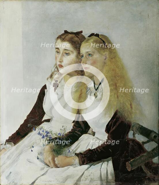 The artist's nieces, Elisabeth and Maja, 1873. Creator: Anton Romako.