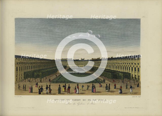 Vue du jardin du Palais-Royal, prise des galeries de bois, 1817-1824. Creator: Courvoisier-Voisin, Henri (1757-1830).