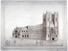 Westminster Abbey from the north-west, London, 1805.                     Artist: Anon