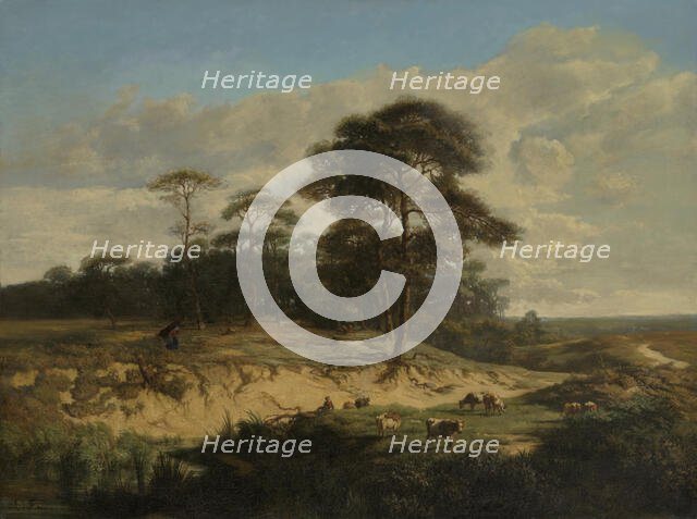 Landscape near Kalmthout, c1830-1870. Creator: Lodewijk Juliaan Fuchs.