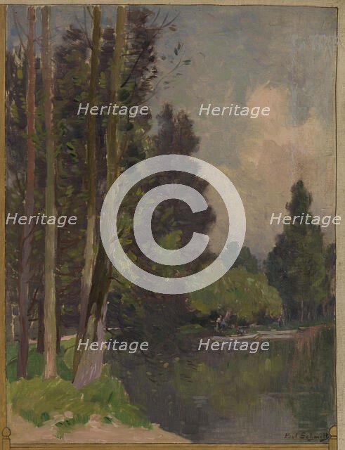 Sketch for the town hall of Vincennes: View of the Bois de Vincennes, 1898. Creator: Paul Leon Felix Schmitt.