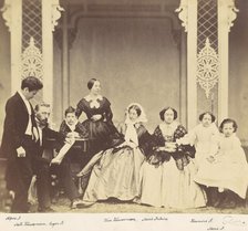 [Group portrait of the Antoine and Höusermann Families], 1850s-60s. Creator: Franz Antoine.