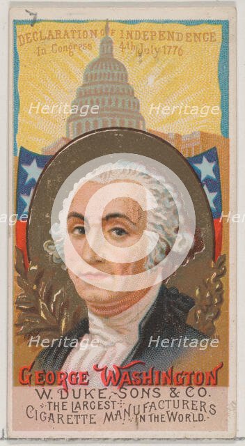George Washington, from the series Great Americans (N76) for Duke brand cigarettes, 1888., 1888. Creator: Unknown.